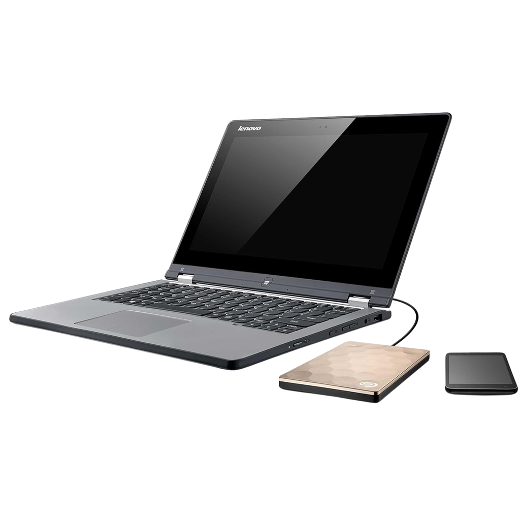 Disco Duro Externo SEAGATE Backup Plus Ultra Slim 2TB | Dorado Metálico | USB 3.0 | Ref. STEH2000101 | Portátil 2.5″ | Diseño Premium
