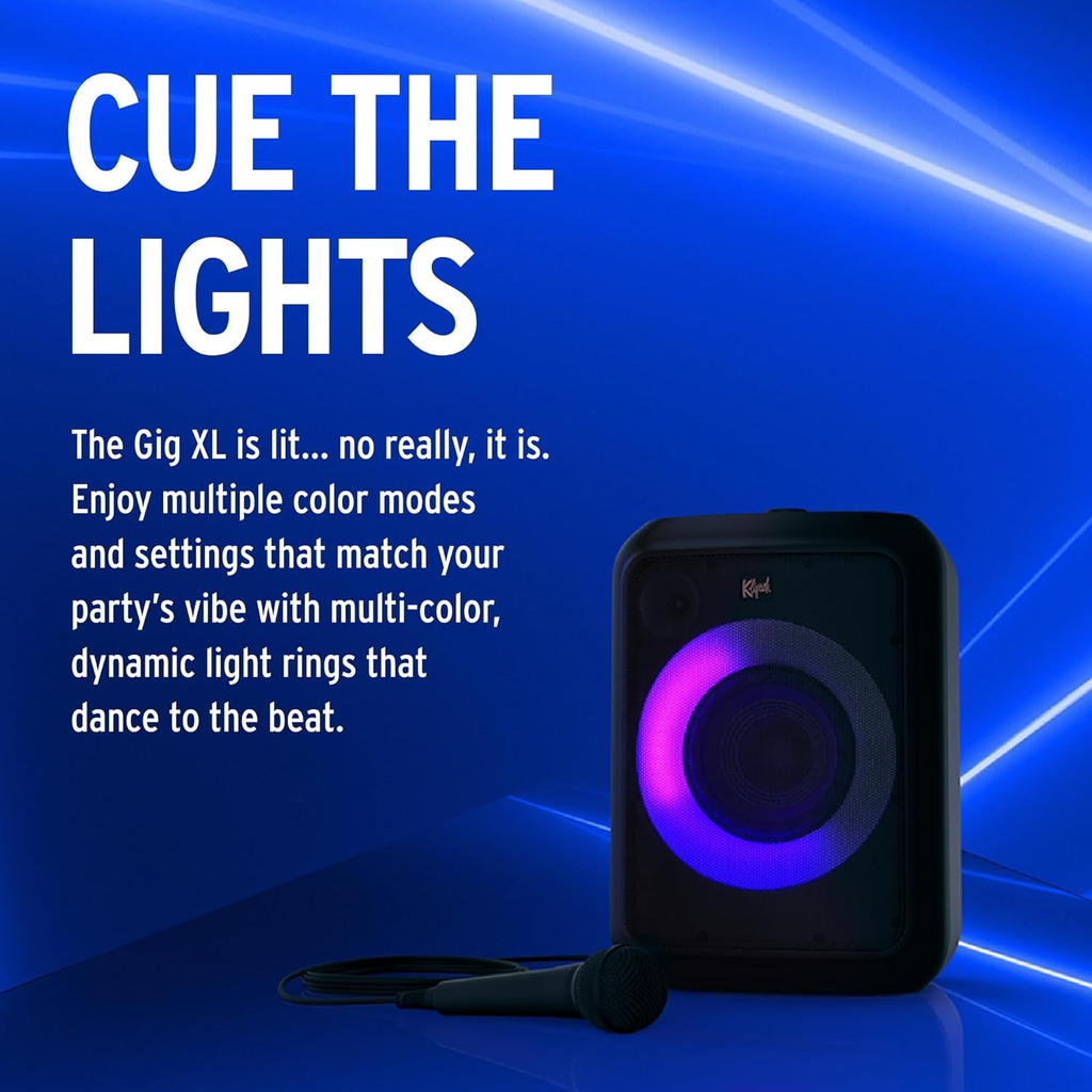 Bocina Klipsch Portátil Party Box Gig Xl, Bluetooth, Alámbrico/Inalámbrico, Negro
