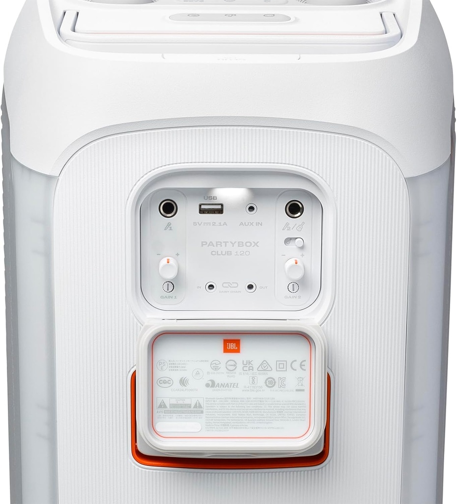 JBL PartyBox Club 120 Portable Wireless Speaker (White) 