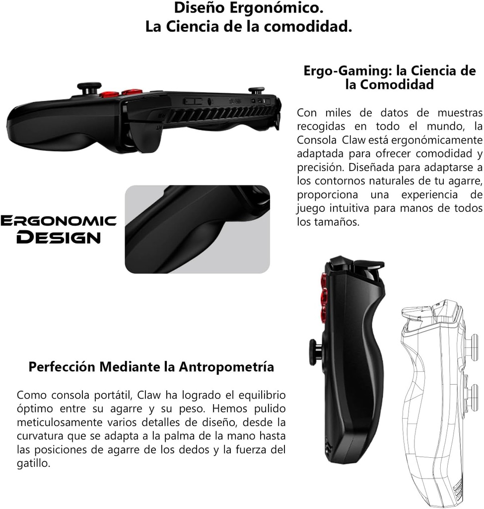 MSI Claw A1M (A1M-048CA) – Consola Portátil 7″ FHD 120Hz, Intel Core Ultra 5-135H, 16GB RAM, 512GB SSD, Windows 11