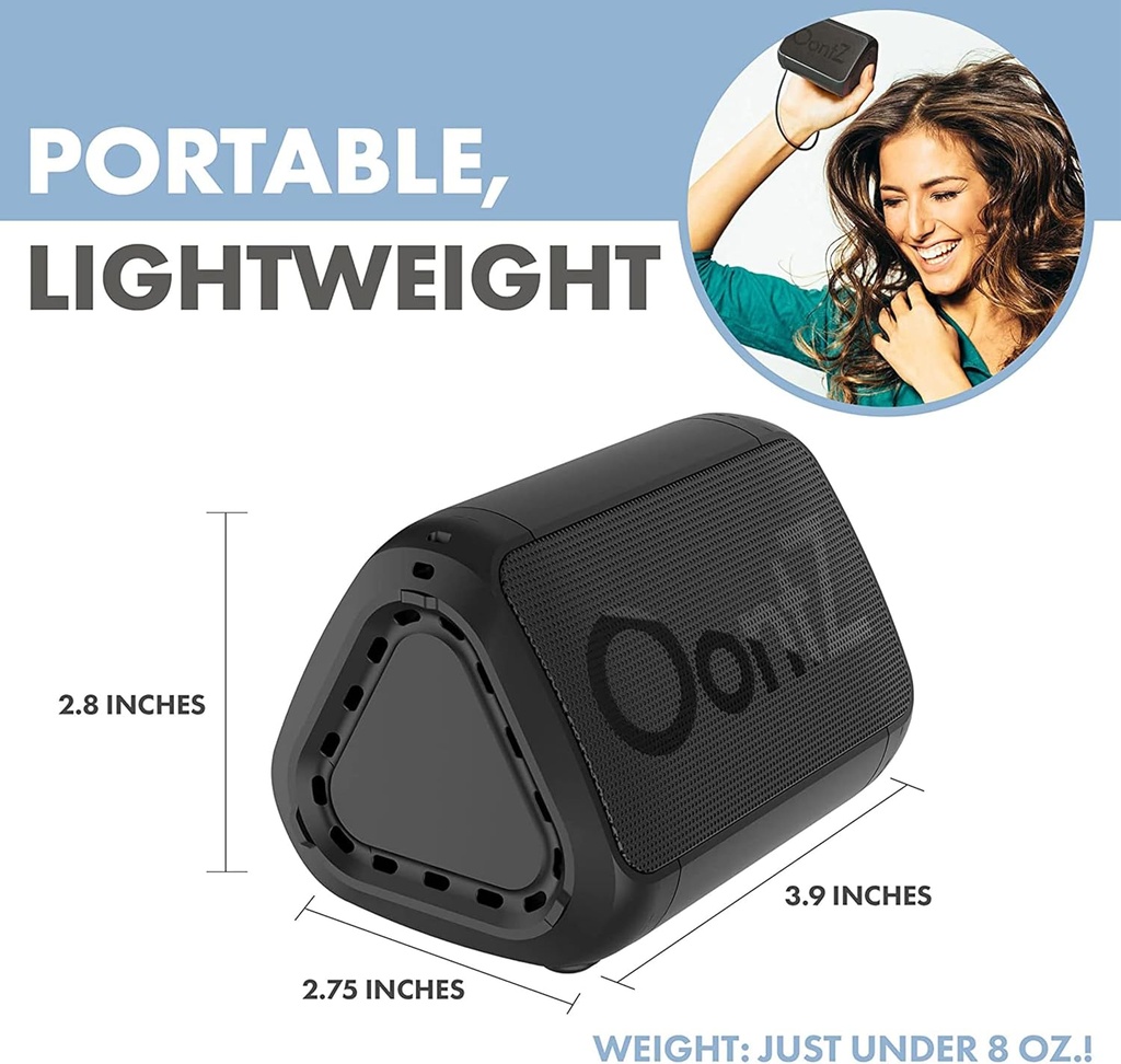 OontZ Angle Solo Bluetooth Speaker, Loud Small Bluetooth Speaker, Stocking Stuffer Electronic Wireless Mini Speaker (Black)