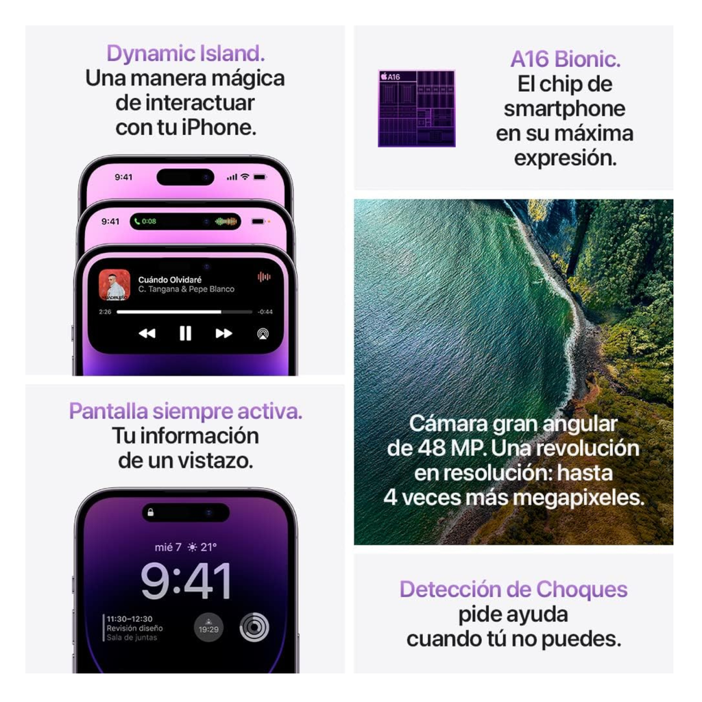 Reacondicionado-iPhone 14 Pro 128GB Silver  Grado A