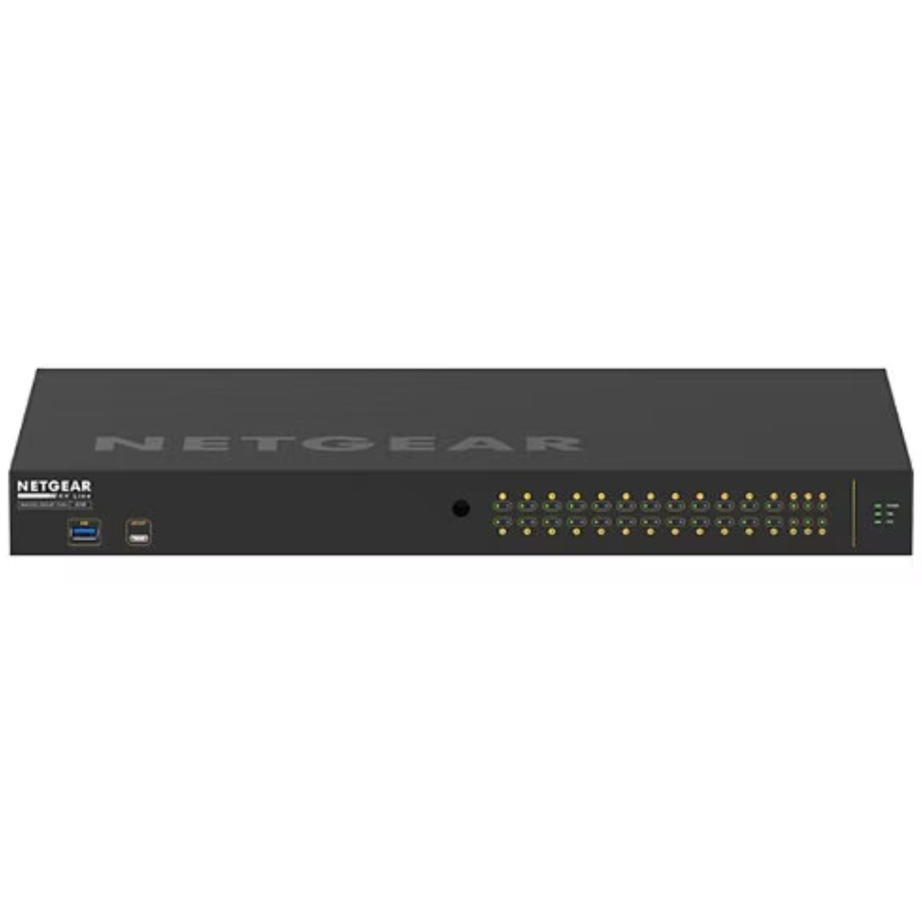 Switch NETGEAR ProAV M4250-26G4F-PoE+ | AV Line Managed | 24 Puertos Gigabit PoE+ (300W) | 4 Puertos SFP | Optimizado para Dante y NDI | Nuevo