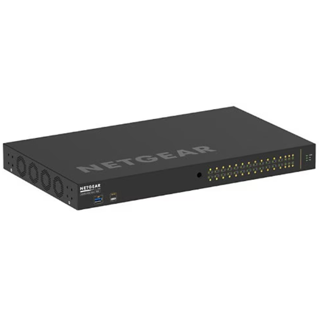 Switch NETGEAR ProAV M4250-26G4F-PoE+ | AV Line Managed | 24 Puertos Gigabit PoE+ (300W) | 4 Puertos SFP | Optimizado para Dante y NDI | Nuevo