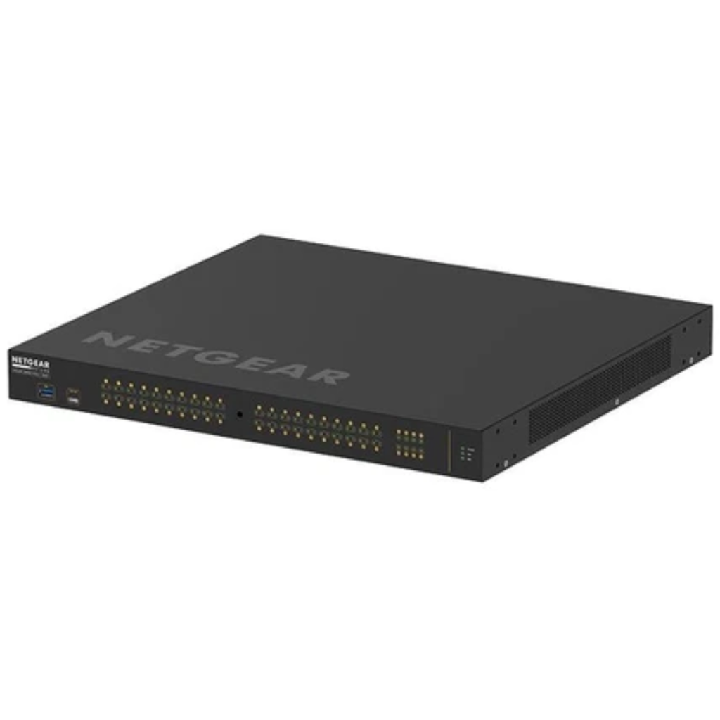 NETGEAR AV Line M4250-40G8XF-PoE+ – Switch Administrable con 40 Puertos Gigabit PoE+, 8 Puertos 10G SFP+, 960W PoE, Optimizado para Audio/Video sobre IP – Rackmount