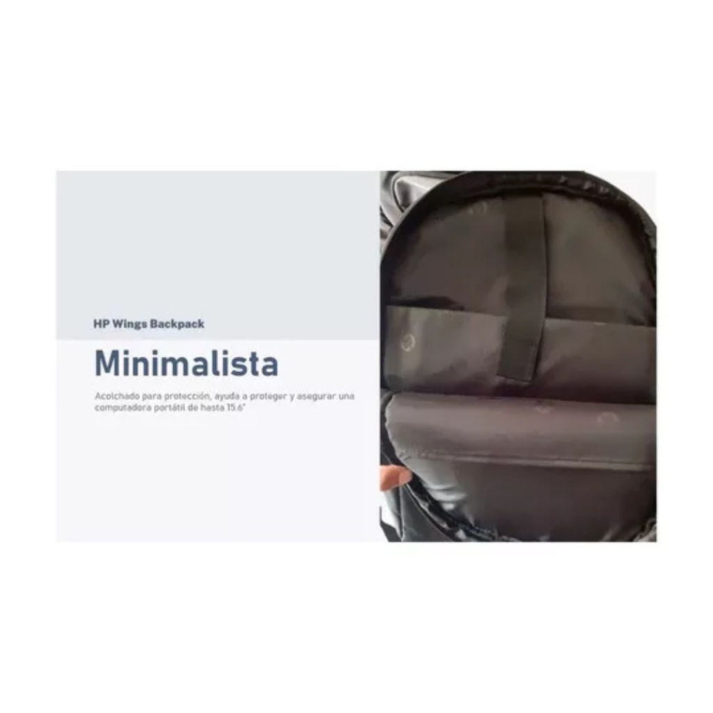 HP Wings Backpack for 15.6'' Inch (39.6 cm) Laptop/Chromebook/Mac (Black) 1D0M4PA - Poly Bag