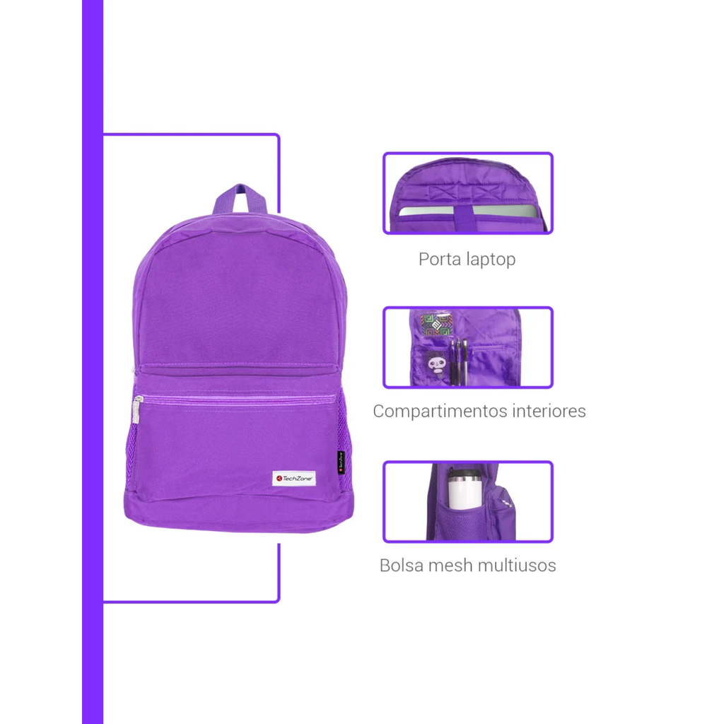 Backpack Basic Prosport color Morado