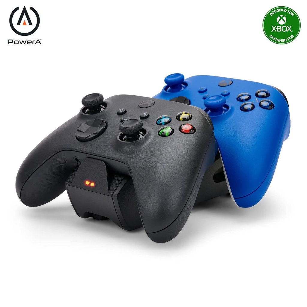 PowerA Estación de carga Duo para Xbox Series X|S - Negro, carga de controlador inalámbrico, carga, batería recargable, Xbox Series X|S, Xbox One