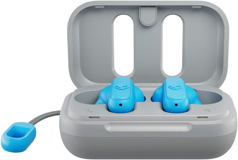 Skullcandy Dime Auriculares In-Ear Inalámbricos, 12 h de Autonomía, Micrófono, Compatibles con iPhone Android y Dispositivos Bluetooth, - LIGHT GREY/BLUE