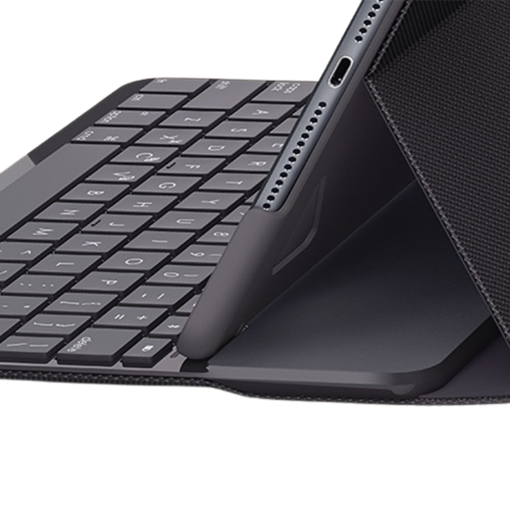 Logitech Slim Folio para iPad 5th/6th Gen – Funda con Teclado Bluetooth, Protección Completa, Soporte Integrado y Escritura Cómoda (Black)