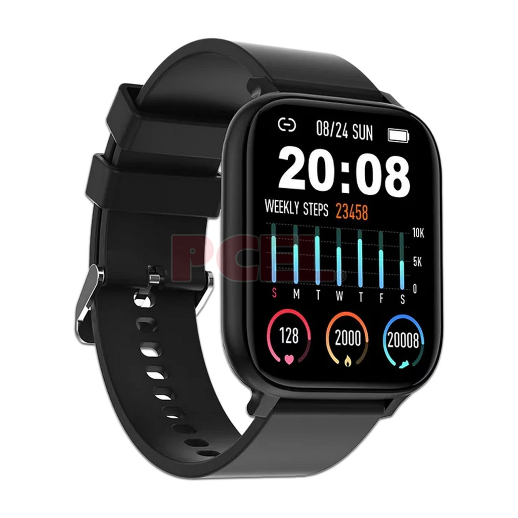 HY Smart Watch SW001 – Smartwatch Deportivo con Monitoreo de Actividad, Notificaciones, Resistencia al Agua y Pantalla Táctil, Color Black