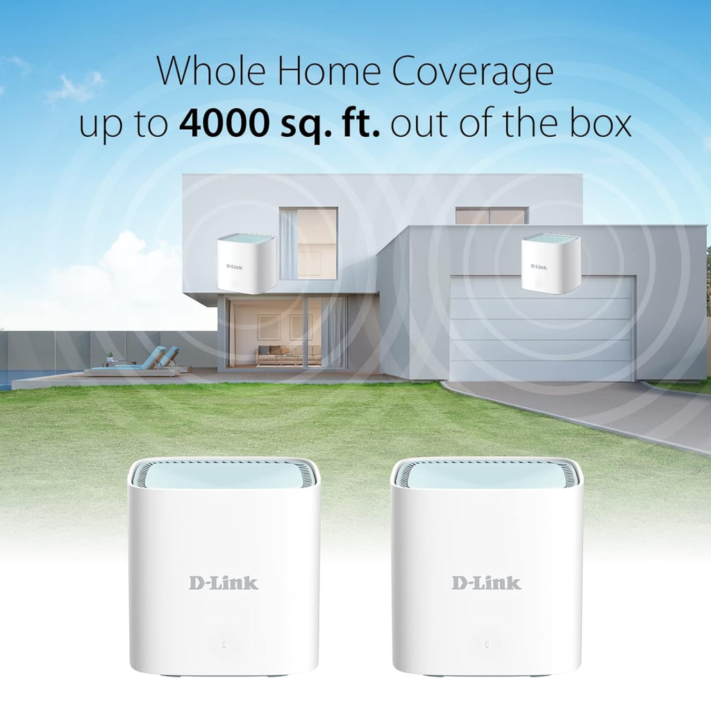 D-Link EAGLE PRO AI WiFi 6 AX1500 Mesh (M15/2) – Sistema Mesh de 2 Nodos, Cobertura Ampliada, Inteligencia AI, Alta Velocidad