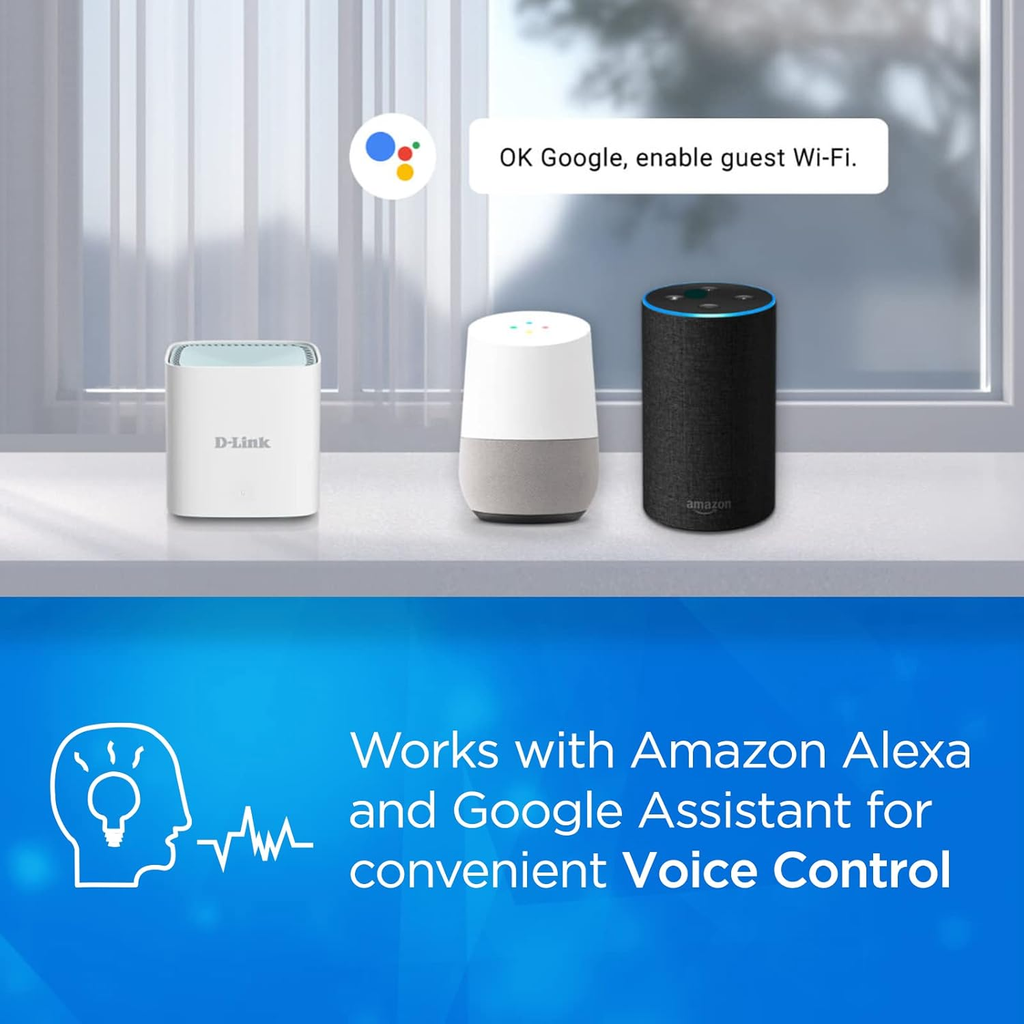 D-Link EAGLE PRO AI WiFi 6 AX1500 Mesh (M15/2) – Sistema Mesh de 2 Nodos, Cobertura Ampliada, Inteligencia AI, Alta Velocidad