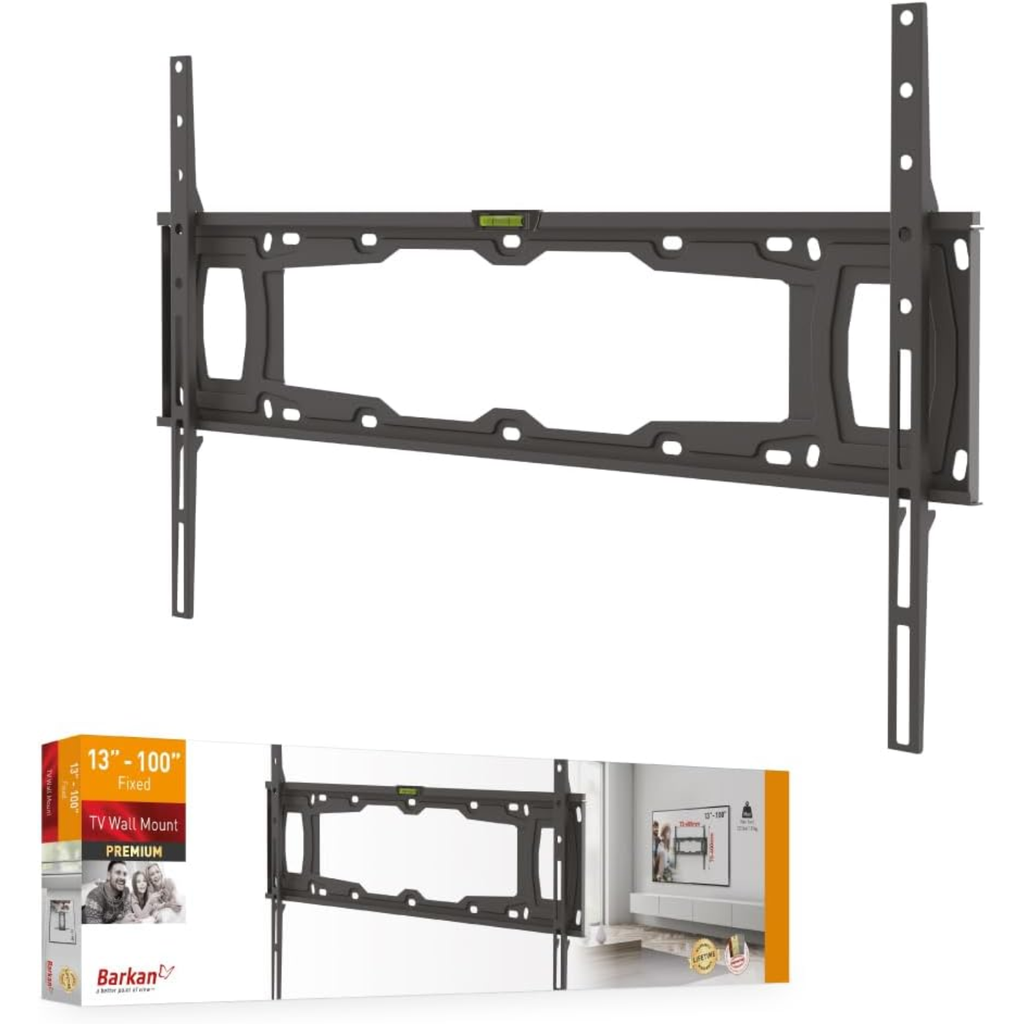 Barkan Soporte Fijo para TV 32" a 90" – Compatible con Pantallas Planas y Curvas, Instalación Segura y Ultra Resistente