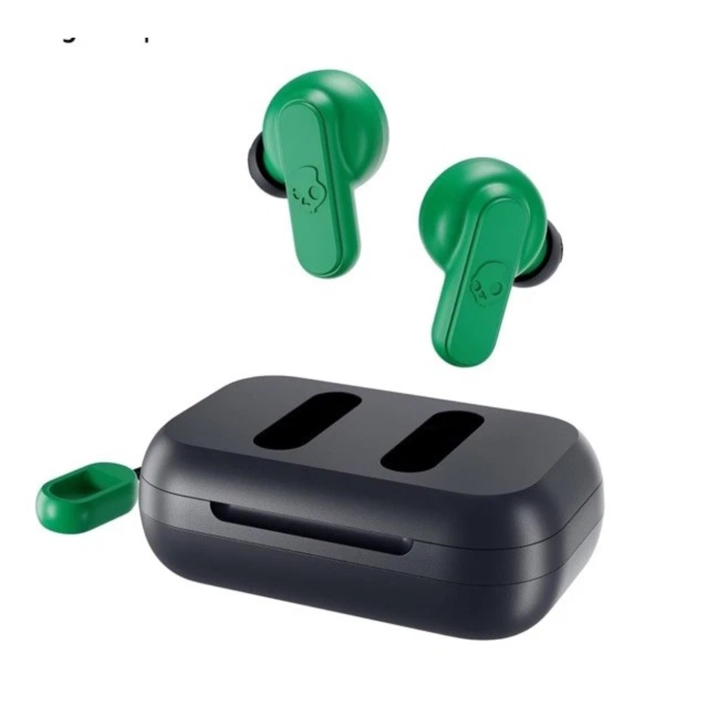 Skullcandy Dime True Wireless – Audífonos Bluetooth Compactos, Micrófono Integrado, Estuche Portátil, Color Dark Blue/Green