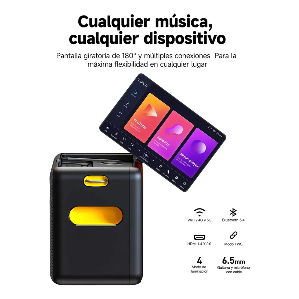 BREAKX2 Portable Wireless Audio Machine – 106dB Sound, Dual 4" Woofers, 10.1” HD Screen, Powerful Portable Speaker for Music & Entertainment