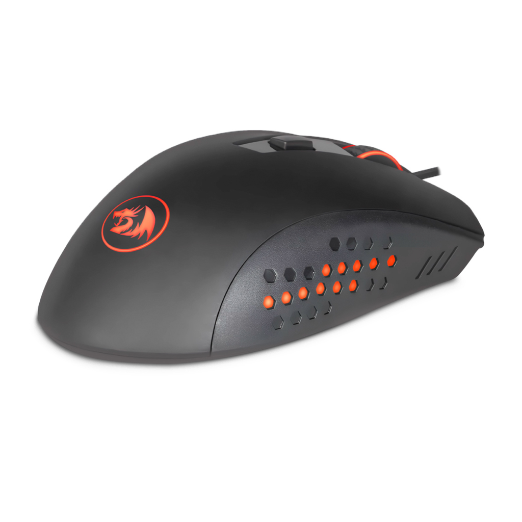 Mouse Gamer Gainer Black – Inalámbrico y Alámbrico, 600–4000 DPI, 7 Botones Programables, Luz Roja, 500Hz de Frecuencia de Respuesta
