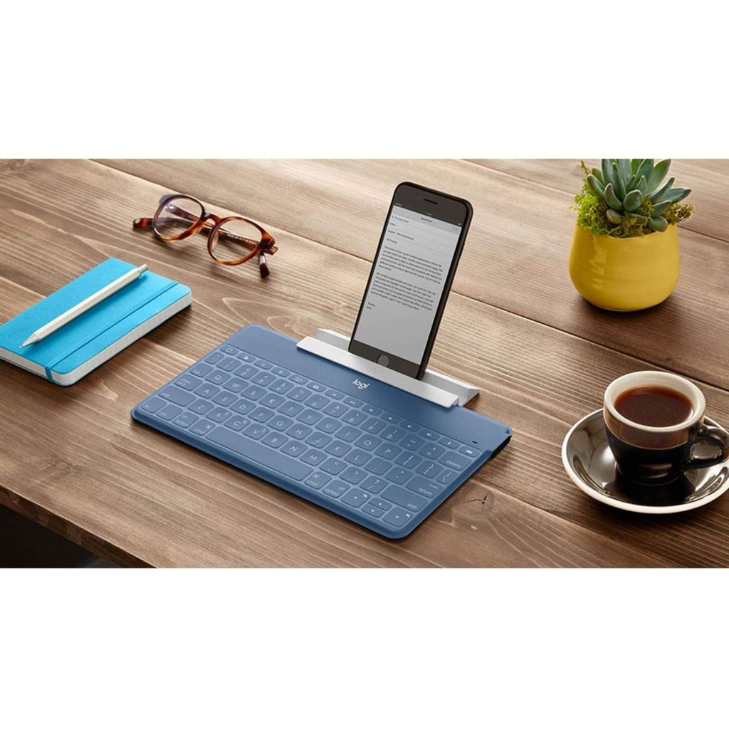 Logitech Keys-To-Go – Teclado Bluetooth Ultra Portátil, Delgado, Silencioso y Resistente a Salpicaduras, Compatible con iPad, iPhone y Tablets (Nuevo)