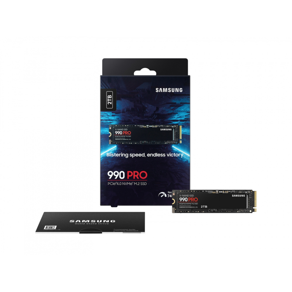 Samsung 990 PRO 2TB NVMe SSD – PCIe 4.0 x4, M.2 2280, Hasta 7,450 MB/s Lectura, Ultra-Rápido para Gaming, Creatividad y Alto Rendimiento (MZ-V9P2T0B/AM)