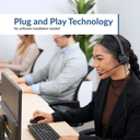 Cyber Acoustics AC-204 ENC – Headset USB con Micrófono, Cancelación de Ruido ENC, Diadema Ligera, Control en Cable, Ideal para Clases, Oficina y Videollamadas