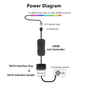 Adaptador ARGB a SATA – Alimentación 5V para Tiras LED, Ventiladores y Accesorios ARGB, Compatible con PC Gaming y Fuentes SATA