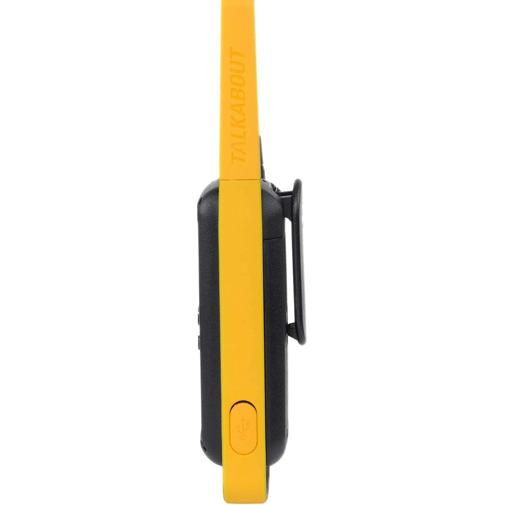 Radios de Dos Vías Recargables – Paquete Doble, Largo Alcance, Manos Libres, USB Rechargeable, Color Negro/Amarillo
