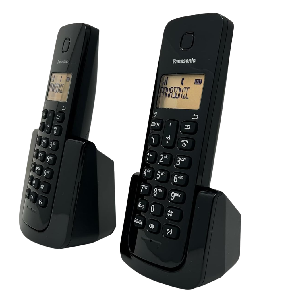 Panasonic KX-TGB112MEB – Teléfono Unilineal Inalámbrico DECT 6.0, Pantalla LCD, Caller ID, Agenda, Modo Eco – Color Negro