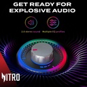 Acer Nitro 2.0 Bluetooth USB Computer Speakers Gaming Soundbar for Laptop Desktop Monitor Tablet Phone via USB/USB-C on PC Mac & Android, Nitro Pulse RGB Lights, 3.5mm Audio, Xbox PS5