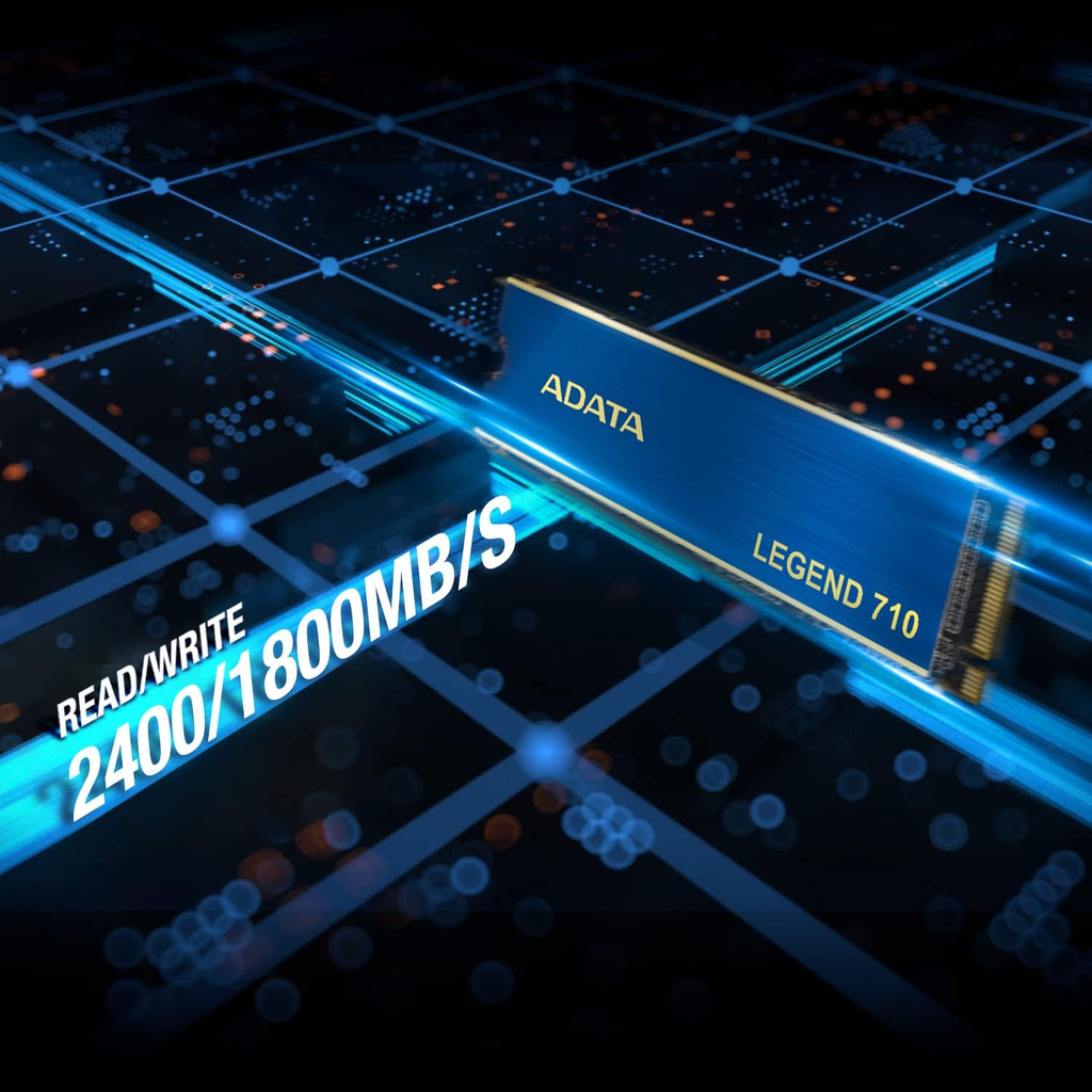 ADATA LEGEND 710 1TB – SSD NVMe PCIe 3.0 M.2 2280, 2400MB/s Lectura, 1800MB/s Escritura, Alto Rendimiento para Laptop y PC
