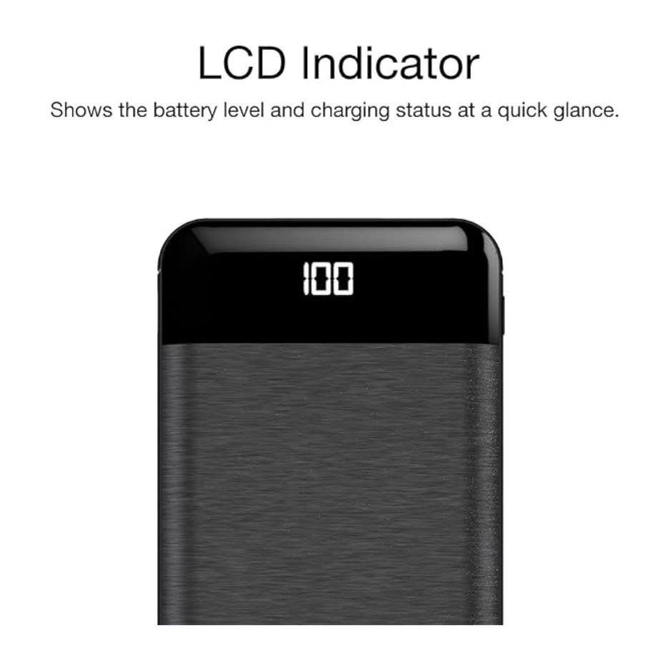 Energizer Power Bank - 10000mAh High Capacity Lithium Polymer Portable Charger, Lightweight, Fast Charging, Dual USB Outputs,