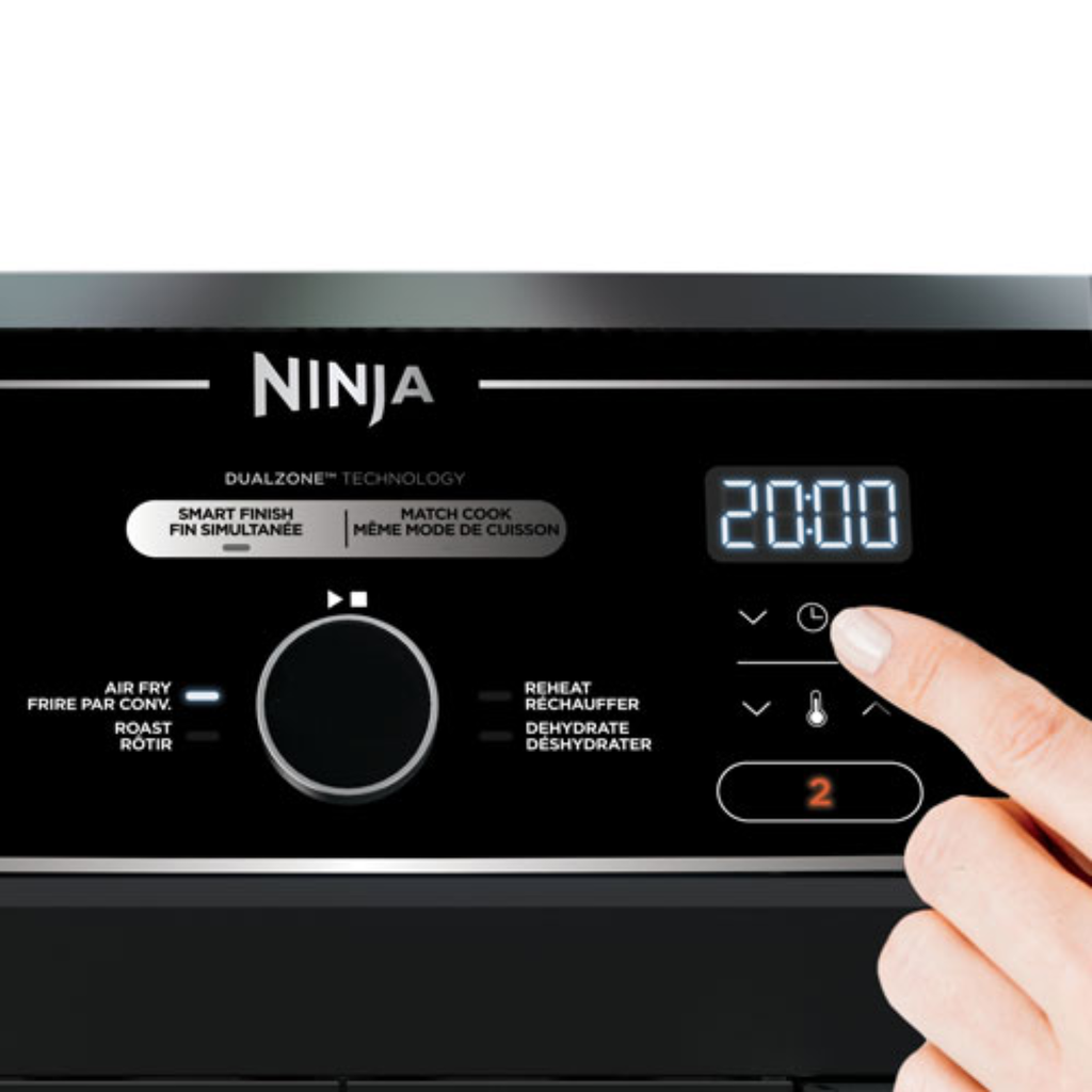Ninja Foodi Dual Zone Air Fryer 10 Qt – Freidora de Aire 4-en-1 con 2 Canastas, Tecnología DualZone, Color Negro