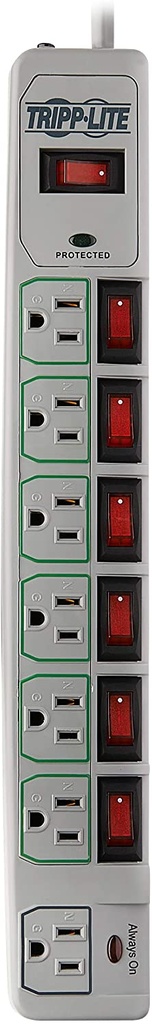 Supresor de Picos Tripp Lite, Eco Green, 7 Contactos, 2 metros - Beige