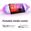 Lenovo Tab One 8.7" HD – Tablet Ultraligera, 4GB RAM, 64GB, Procesador MediaTek Helio G85, Hasta 12.5h de YouTube, con Funda Folio (Nuevo)