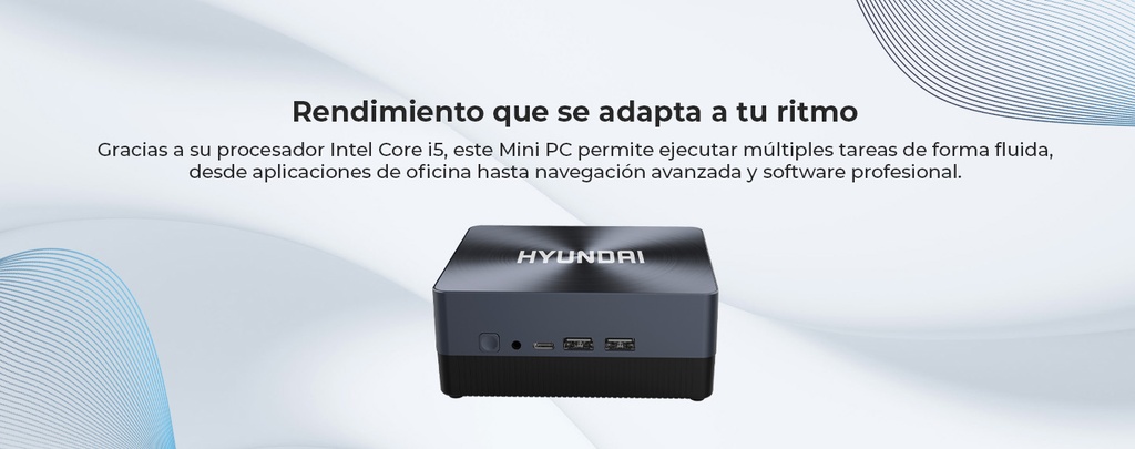 Hyundai Mini PC, Windows 11, Intel Core i5 1235u, 8GB RAM, 256GB Storage, Supports 2.5" SATA & M.2 SSD Slot, USB-C, Dual Monitor Support, 4K UHD,  AC WiFi, Vesa Mount Included