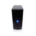 Gabinete negro Acteck, compatible con tarjetas ATX, 2 bahías externas de 5.25" y 1 de 3.5". Dos bahías internas de 3.5". . Fuente de poder 500w, conectores frontales USB