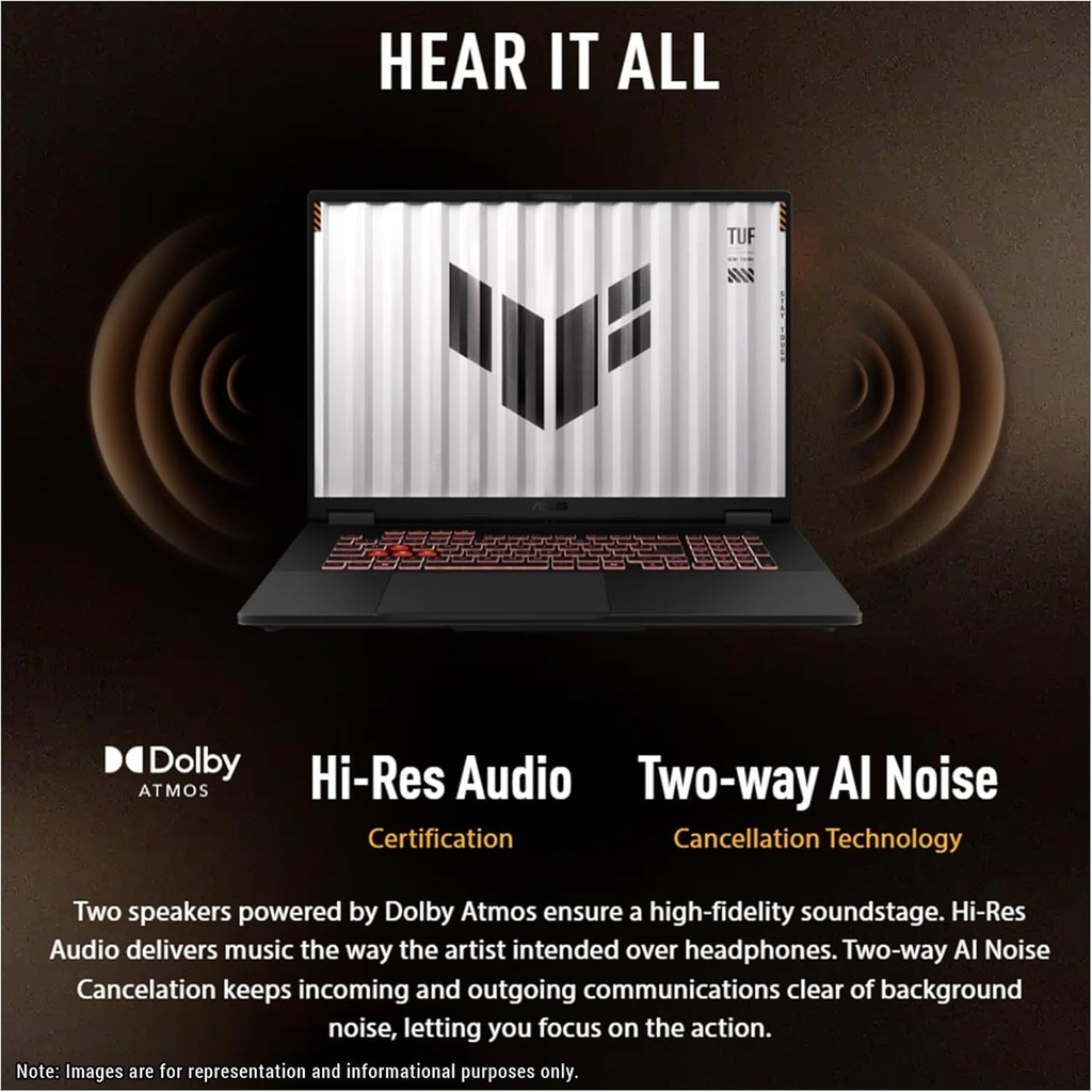 Asus Tuf 16" FHD 165Hz Gaming LapTop - AMD Ryzen 9,  NVIDIA GF RTX 5070, 32GB RAM, 1TB SSD
