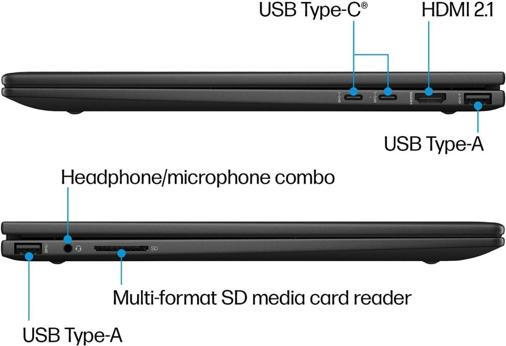 HP ENVY x360 15-FH0013 2-IN-1 Ryzen™ 5 7530U 256GB SSD 8GB 15.6 (1920x1080) TOUCHSCREEN IPS WIN11 NIGHTFALL BLACK Backlit Keyboard