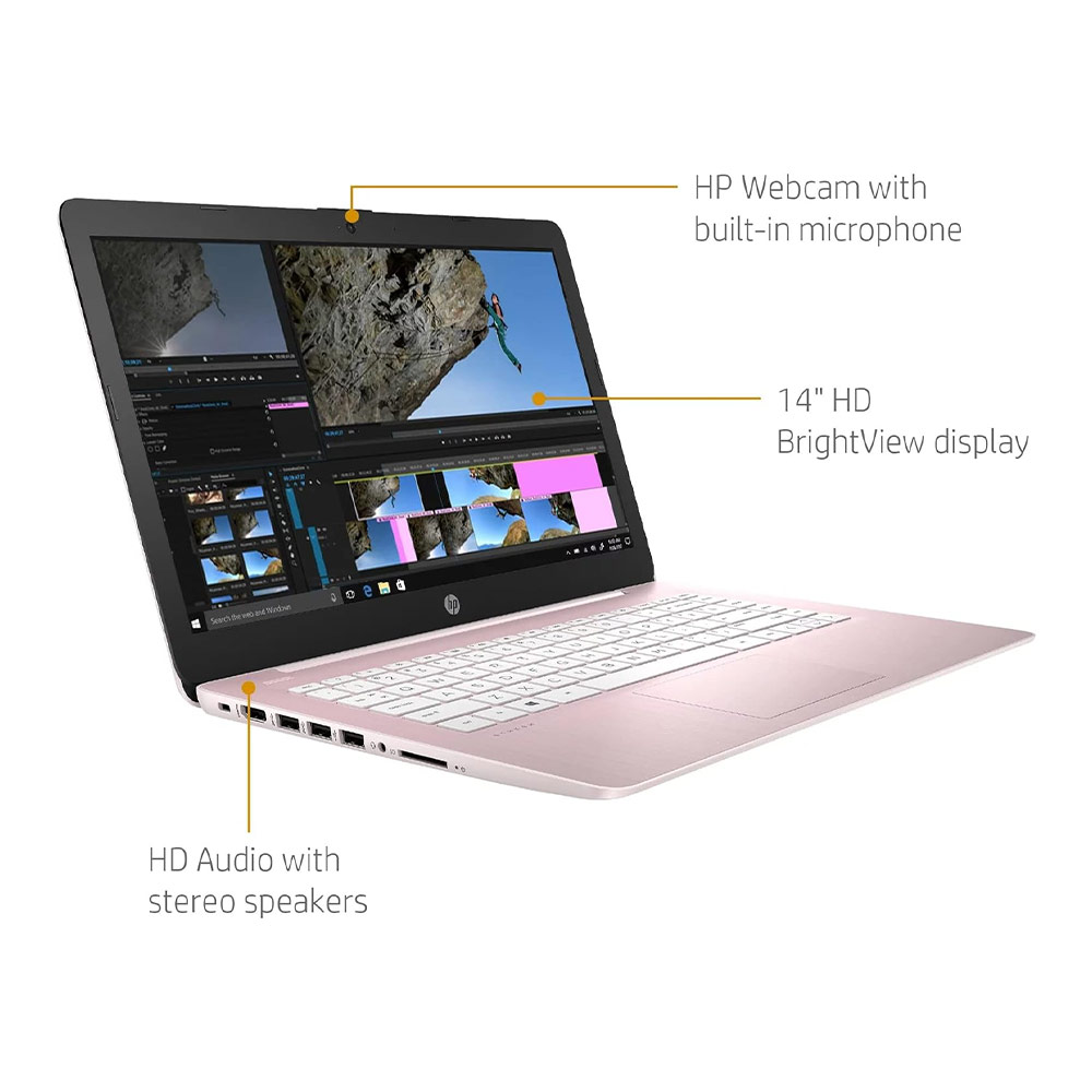 HP Laptop 14-cf2703ds 14" HD Intel Celeron N4120 Graphics 600 4GB RAM 64GB eMMC Windows 11 Home, Rose Pink
