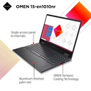 HP OMEN Laptop 15-en1010nr, 15.6” FHD Display, AMD Ryzen 7 5800H, 8GB, 512GB SSD, Windows 11H - Black