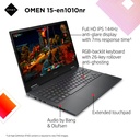Laptop HP OMEN 15.6” 8GB 512GB W11 Home Negro