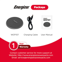 Energizer MAX 15W – Base de Carga Inalámbrica Qi, Carga Rápida, Antideslizante, Compatible con iPhone y Android, Color Negro