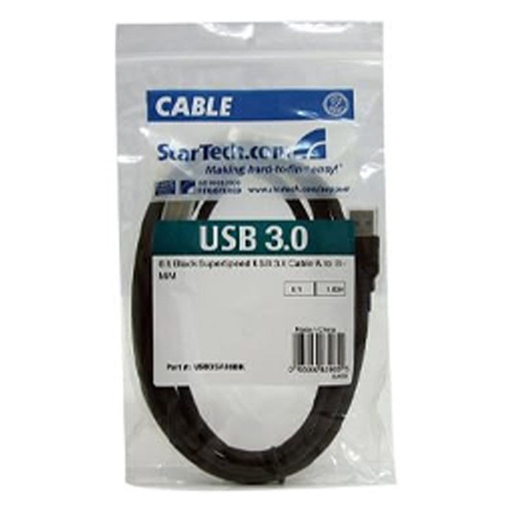 Cable de transferencia de datos StarTech.com USB3SAB6BK - 6 pies USB/USB-B - para PC, Portátil, Servidor - 1