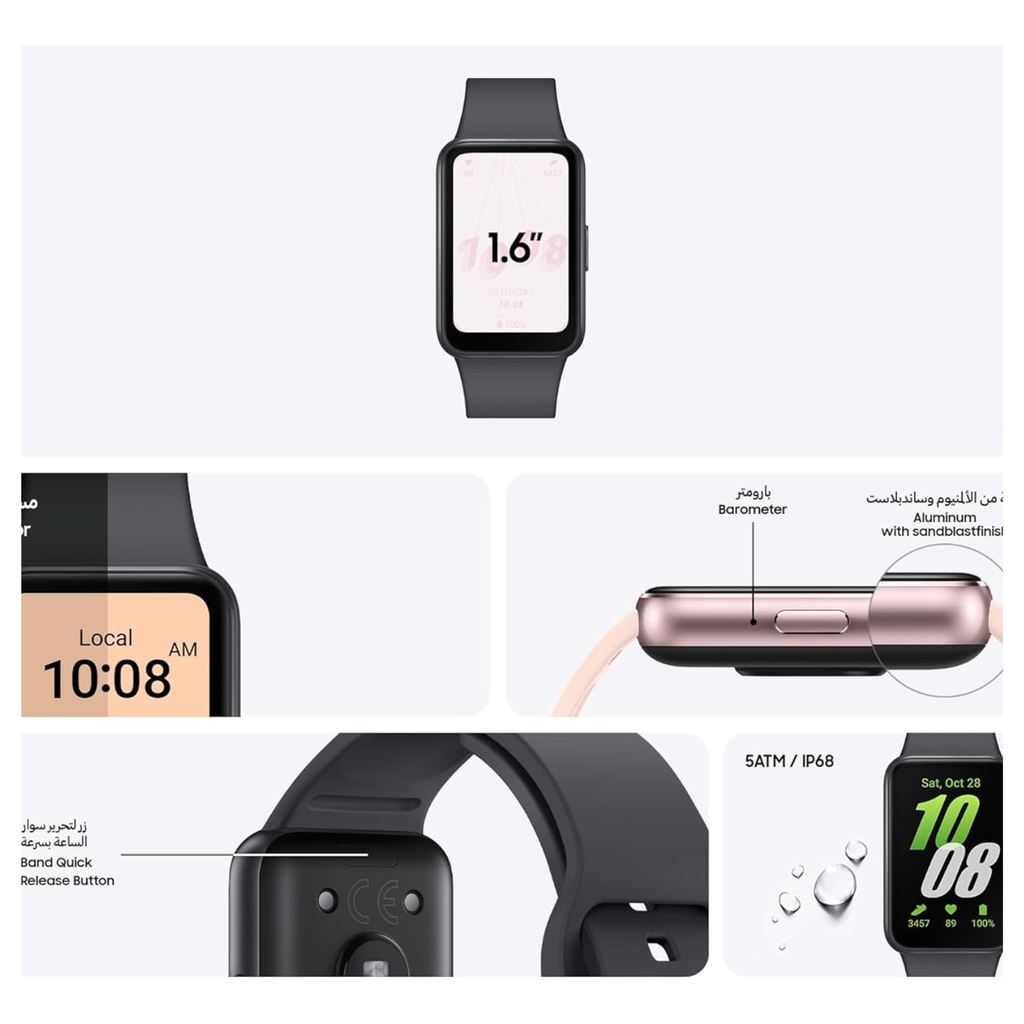 Kit Samsung Galaxy | Watch Fit3 Gray + Buds Core Black | Pantalla AMOLED 1.6" | Sonido AKG | Cancelación de Ruido | Bundle Salud y Audio