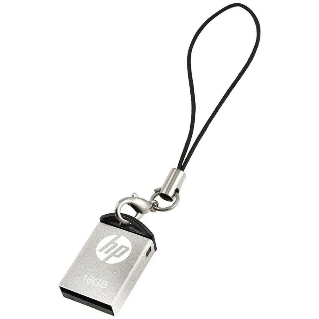 Memoria USB 16GB HP v222w | Mini Diseño Metálico | Ref. HPFD222W-16 | Ultra Compacta | USB 2.0 High Speed | Nueva Sellada | Ideal para Laptops, Tabletas y Estéreos de Auto