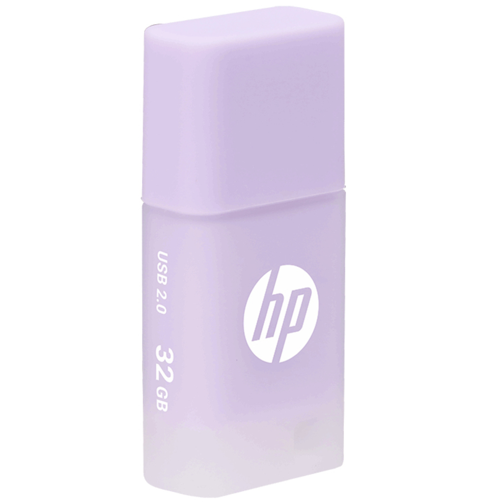 Memoria USB 32GB HP v168p Lila | Ref. HPFD168P-32L | USB 2.0 | Cuerpo de Goma Resistente | Nueva Sellada | Para Estudiantes, Oficina y Regalos | Diseño Ultra Compacto