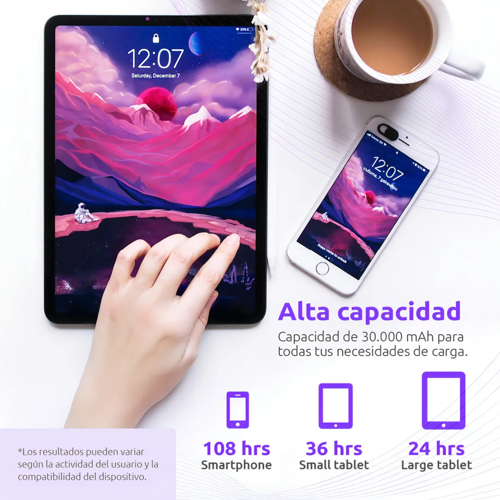 Energizer MAX Power Bank 30,000mAh – Carga Rápida 15W, 2 USB-A + 1 USB-C, Pantalla LCD, Alta Capacidad, Color Negro