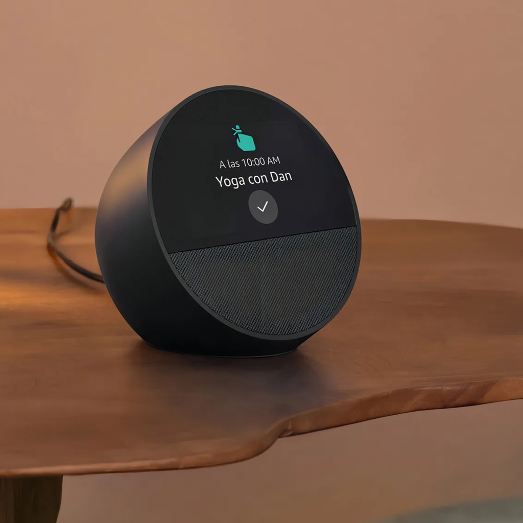 Amazon Echo Spot (Modelo 2024) Reloj Despertador Inteligente con Alexa - Black (BV84J9)