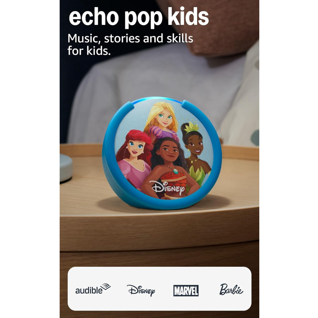 Amazon Echo Pop Kids Smart Speaker con Alexa - Edición Disney Princess (C2H4R9)