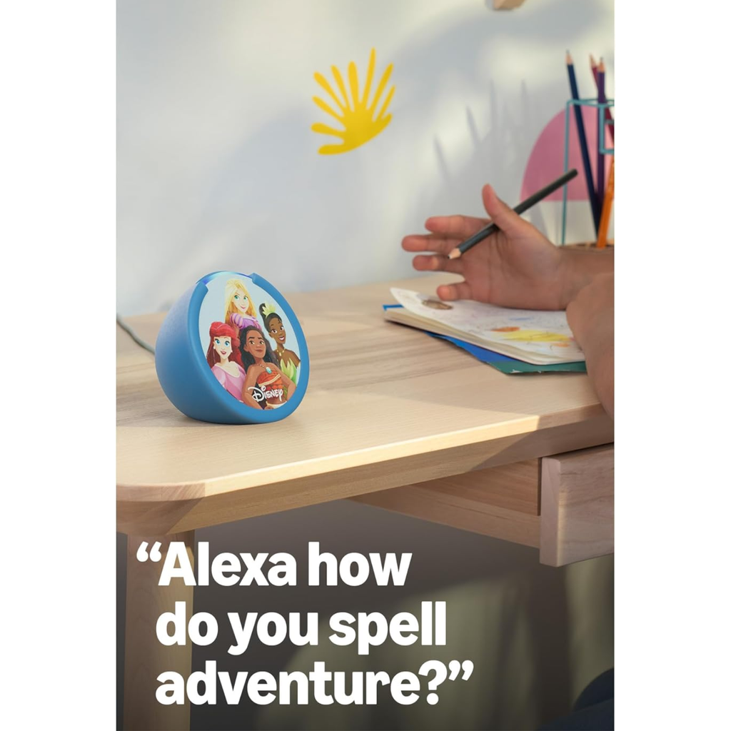 Amazon Echo Pop Kids Smart Speaker con Alexa - Edición Disney Princess (C2H4R9)