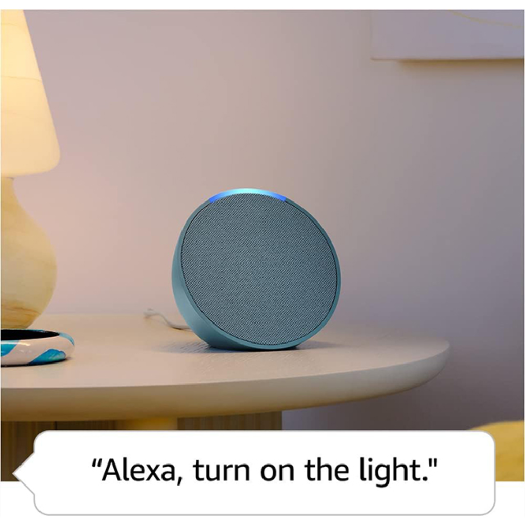 Amazon Echo Pop | Bocina inteligente y compacta con sonido definido y Alexa | Verde azulado | UPC: 840268935870